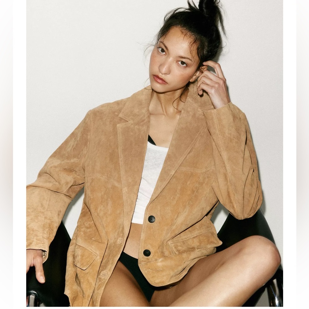 ZARA 100% SUEDE BLAZER